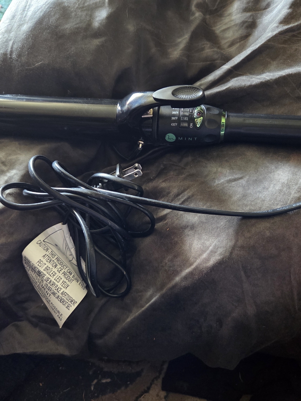 Mint Black Ceramic Curling Iron with Temperature Control Mint Profestional .